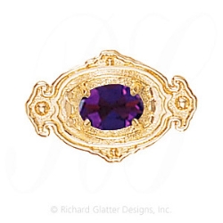 GS377 AMY - 14 Karat Gold Amethyst Slide 